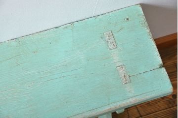アンティーク家具　イギリスアンティーク ペンキのはげたかわいいベンチ(長椅子)