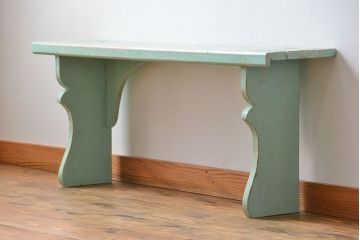 アンティーク家具　イギリスアンティーク ペンキのはげたかわいいベンチ(長椅子)
