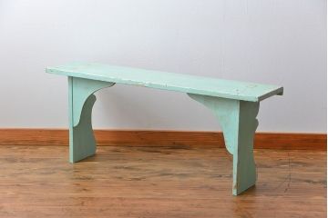 アンティーク家具　イギリスアンティーク ペンキのはげたかわいいベンチ(長椅子)