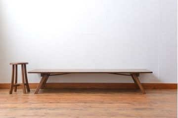 アンティーク家具　アンティーク 折り畳み式の横長テーブル(7)(作業台、机、裁ち板)