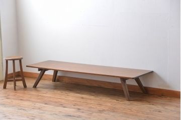 アンティーク家具　アンティーク 折り畳み式の横長テーブル(8)(作業台、机、裁ち板)