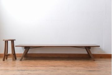 アンティーク家具　アンティーク 折り畳み式の横長テーブル(8)(作業台、机、裁ち板)