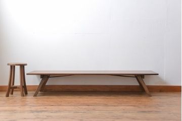 アンティーク家具　アンティーク 折り畳み式の横長テーブル(10)(作業台、机、裁ち板)