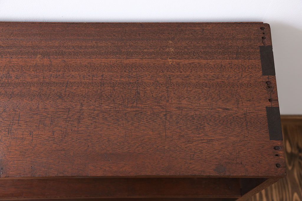 レトロ家具　昭和レトロ シンプルな脚付き本棚(飾り棚)