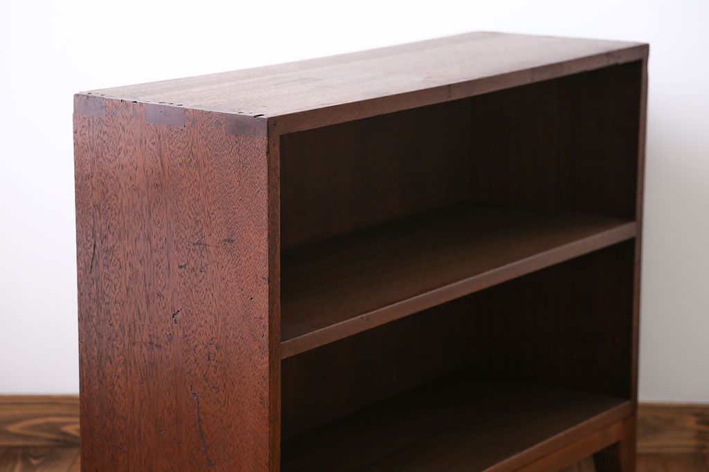 レトロ家具　昭和レトロ シンプルな脚付き本棚(飾り棚)