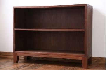 レトロ家具　昭和レトロ シンプルな脚付き本棚(飾り棚)