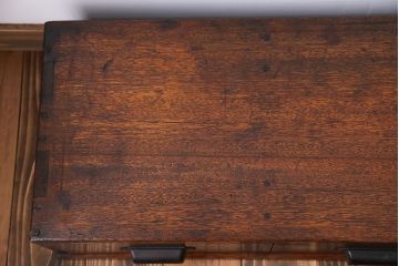 アンティーク家具　アンティーク 両面引き出しローボード(置き床、飾り台)