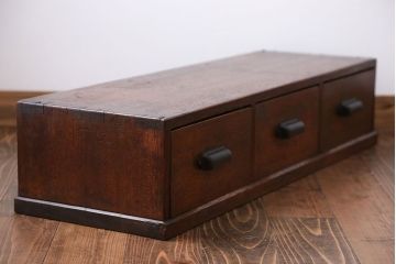 アンティーク家具　アンティーク 両面引き出しローボード(置き床、飾り台)