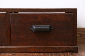 アンティーク家具　アンティーク 両面引き出しローボード(置き床、飾り台)