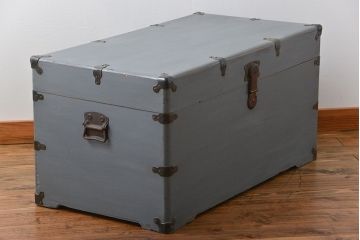 アンティーク家具　アンティークペイント かわいい船トランク(収納棚、センターテーブル)