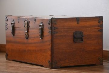 アンティーク雑貨　アンティーク アメリカ製 木製トランク(収納棚、センターテーブル)