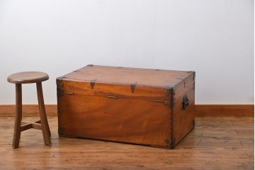 アンティーク雑貨　アンティーク アメリカ製 木製トランク(収納棚、センターテーブル)