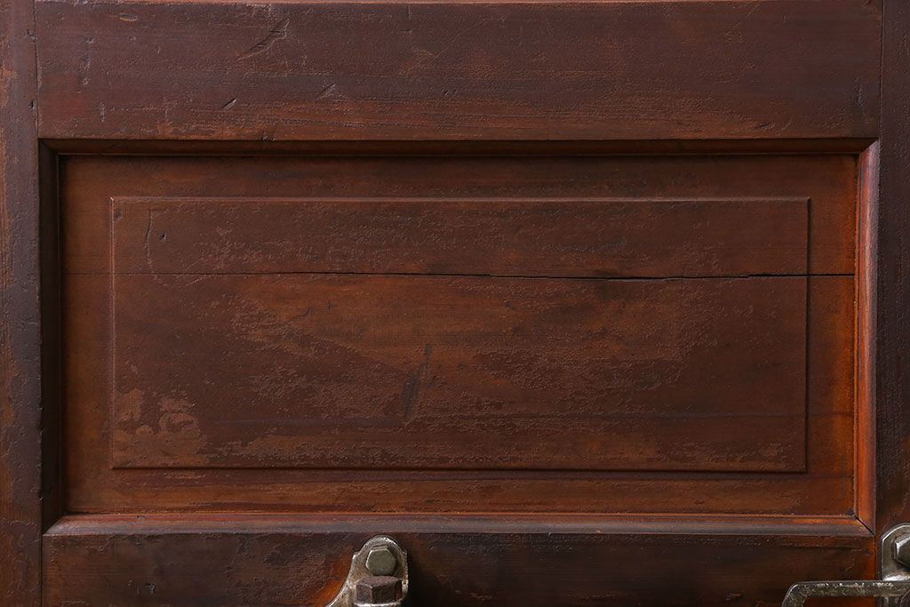 アンティーク 珍品!古い氷屋のシャビーな冷蔵室ドア(1)(扉、冷蔵庫)