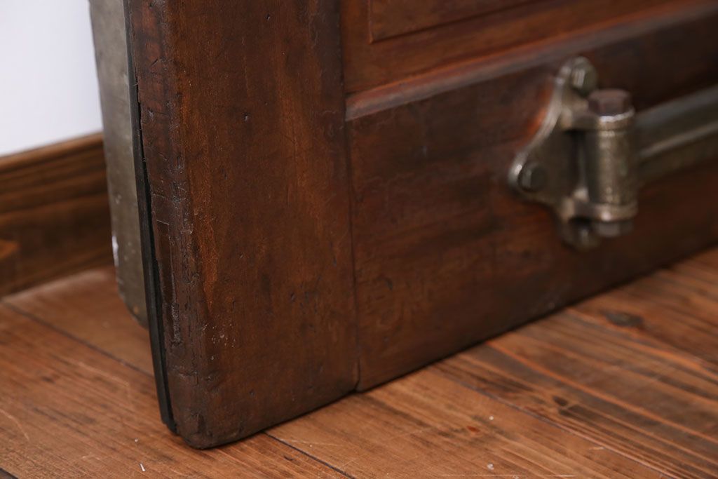 アンティーク 珍品!古い氷屋のシャビーな冷蔵室ドア(1)(扉、冷蔵庫)