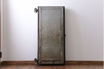 アンティーク 珍品!古い氷屋のシャビーな冷蔵室ドア(1)(扉、冷蔵庫)