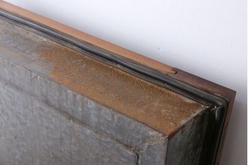 アンティーク 珍品!古い氷屋のシャビーな冷蔵室ドア(1)(扉、冷蔵庫)