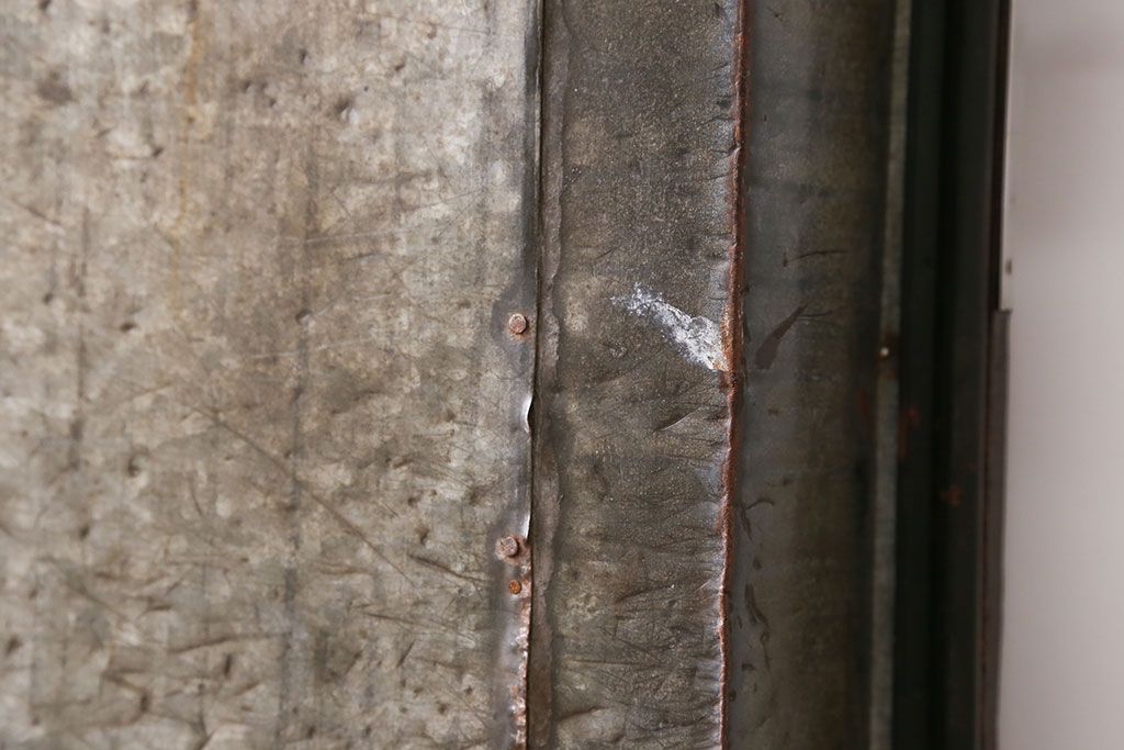 アンティーク 珍品!古い氷屋のシャビーな冷蔵室ドア(1)(扉、冷蔵庫)