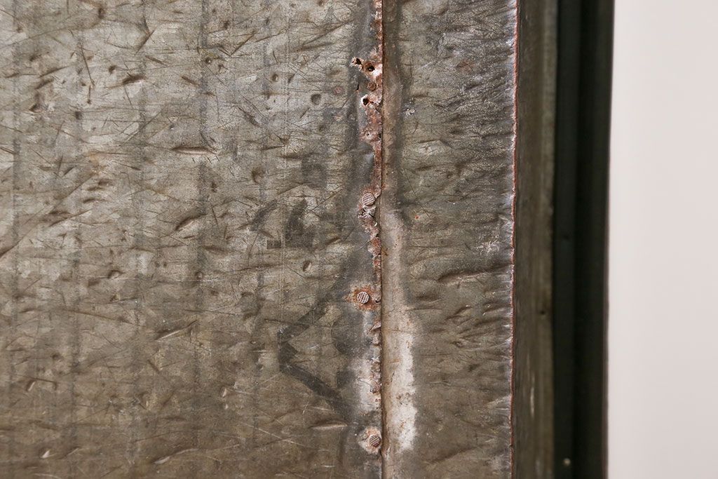 アンティーク 珍品!古い氷屋のシャビーな冷蔵室ドア(1)(扉、冷蔵庫)