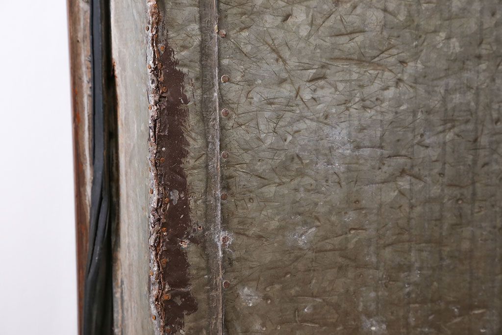 アンティーク 珍品!古い氷屋のシャビーな冷蔵室ドア(1)(扉、冷蔵庫)