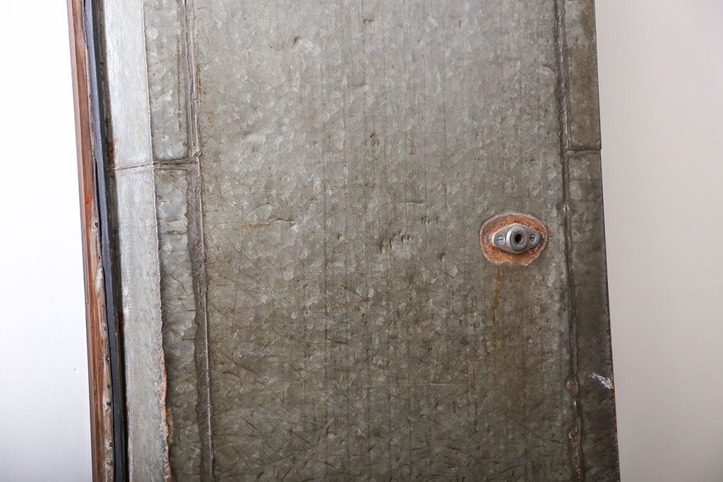 アンティーク 珍品!古い氷屋のシャビーな冷蔵室ドア(1)(扉、冷蔵庫)