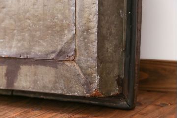 アンティーク 珍品!古い氷屋のシャビーな冷蔵室ドア(1)(扉、冷蔵庫)