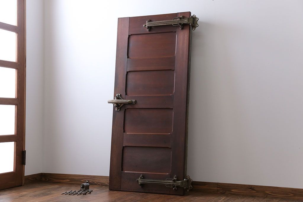 アンティーク 珍品 古い氷屋の冷蔵室のドア(2)(扉、冷蔵庫)