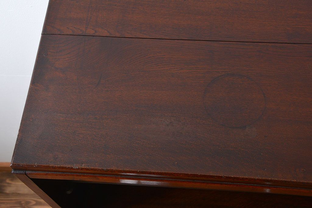 アンティーク家具　アンティーク 古いナラ材の縦型ブックケース(本棚、収納棚)