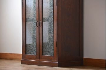 アンティーク家具　アンティーク 古いナラ材の縦型ブックケース(本棚、収納棚)