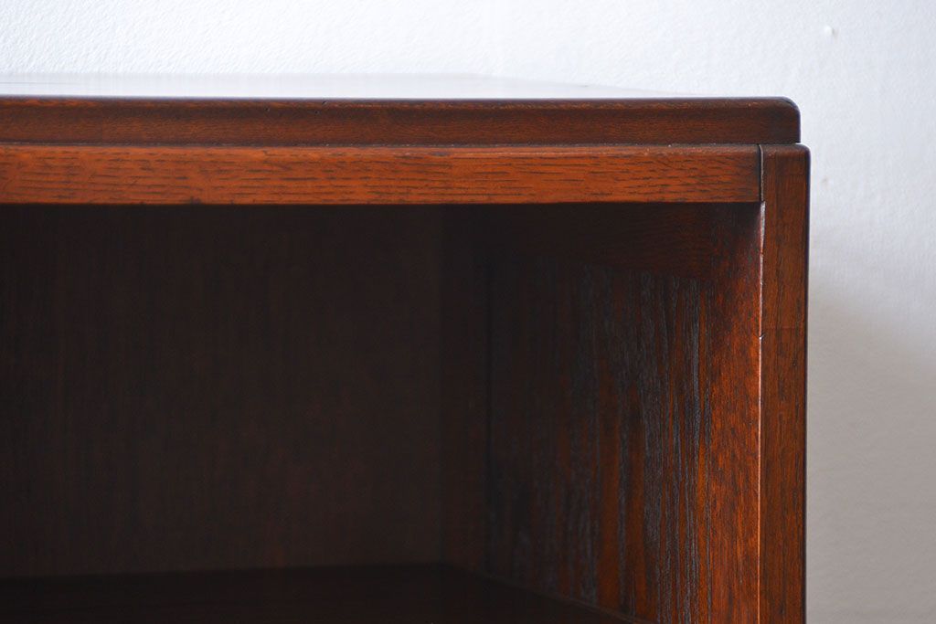 アンティーク家具　アンティーク 古いナラ材の縦型ブックケース(本棚、収納棚)