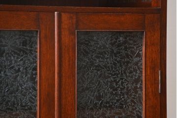 アンティーク家具　アンティーク 古いナラ材の縦型ブックケース(本棚、収納棚)