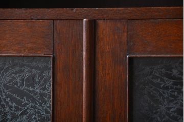 アンティーク家具　アンティーク 古いナラ材の縦型ブックケース(本棚、収納棚)