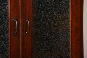 アンティーク家具　アンティーク 古いナラ材の縦型ブックケース(本棚、収納棚)