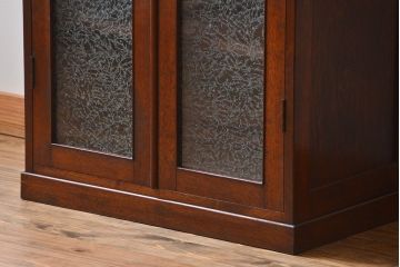 アンティーク家具　アンティーク 古いナラ材の縦型ブックケース(本棚、収納棚)