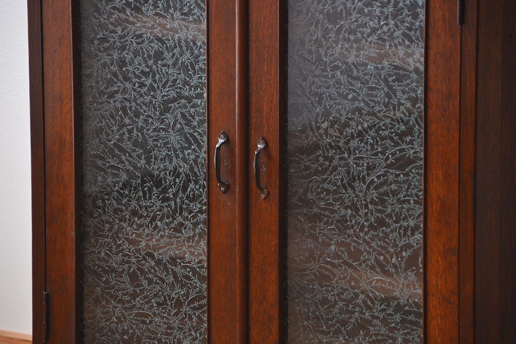 アンティーク家具　アンティーク 古いナラ材の縦型ブックケース(本棚、収納棚)