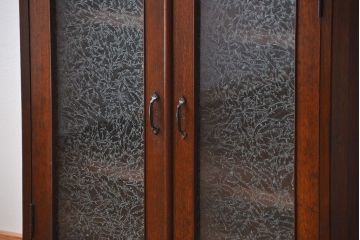 アンティーク家具　アンティーク 古いナラ材の縦型ブックケース(本棚、収納棚)