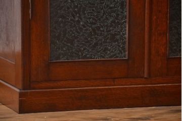 アンティーク家具　アンティーク 古いナラ材の縦型ブックケース(本棚、収納棚)