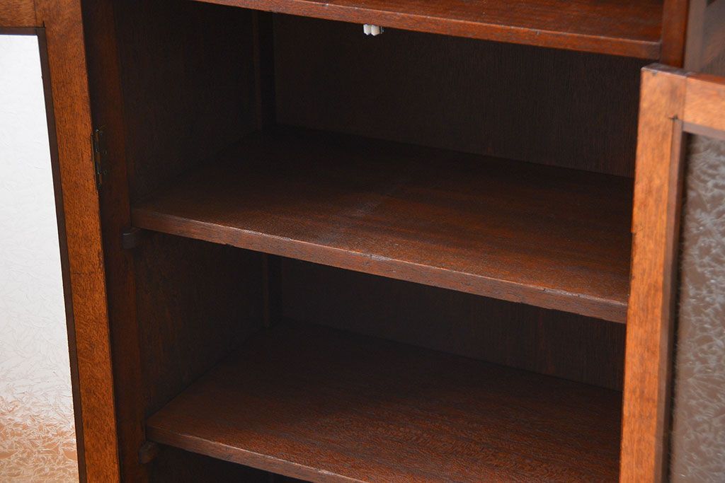 アンティーク家具　アンティーク 古いナラ材の縦型ブックケース(本棚、収納棚)