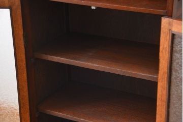 アンティーク家具　アンティーク 古いナラ材の縦型ブックケース(本棚、収納棚)