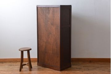 アンティーク家具　アンティーク 古いナラ材の縦型ブックケース(本棚、収納棚)