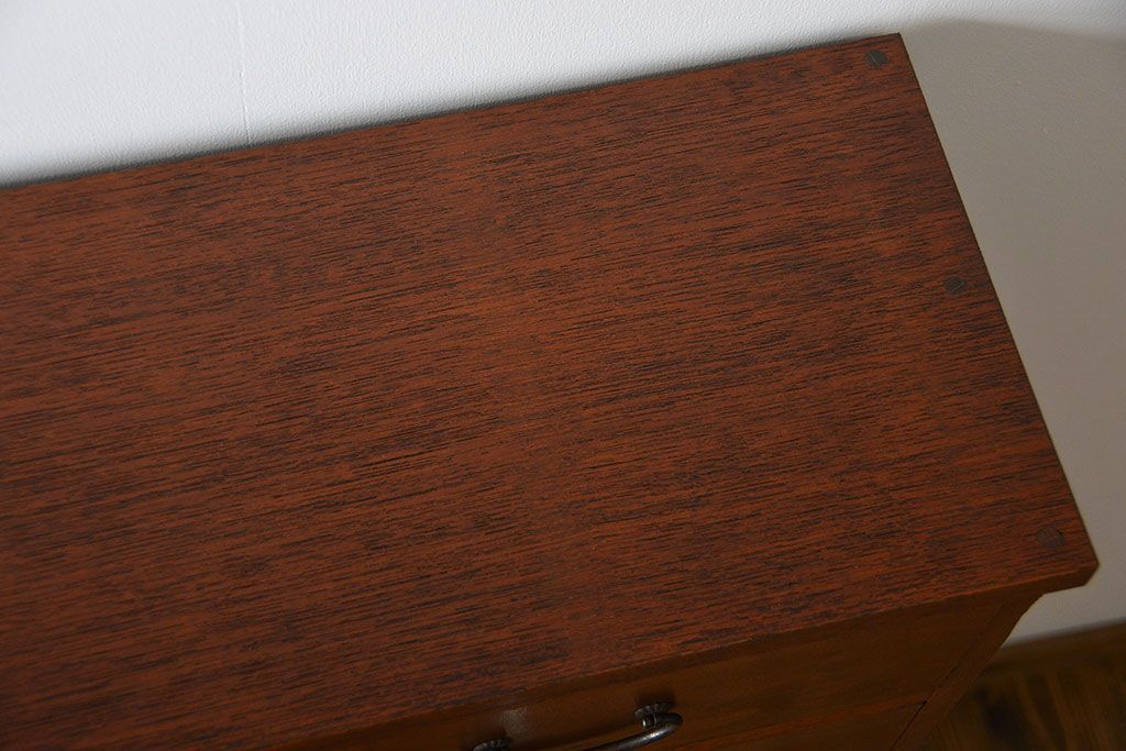 レトロ家具　昭和レトロ 薄型4杯引き出し付き本棚