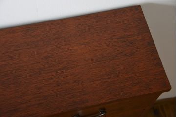 レトロ家具　昭和レトロ 薄型4杯引き出し付き本棚