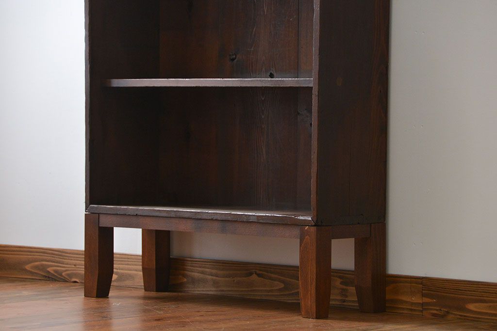 レトロ家具　昭和レトロ 薄型4杯引き出し付き本棚