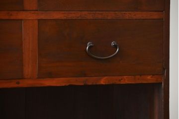 レトロ家具　昭和レトロ 薄型4杯引き出し付き本棚