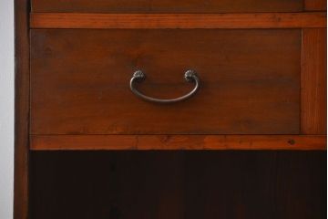 レトロ家具　昭和レトロ 薄型4杯引き出し付き本棚