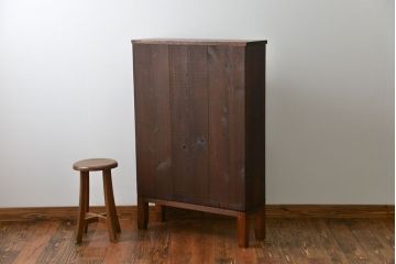 レトロ家具　昭和レトロ 薄型4杯引き出し付き本棚