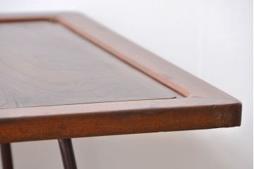 アンティーク家具　アンティーク 鉄脚のスクエアコーヒーテーブル(センターテーブル)