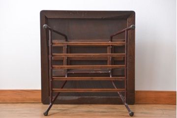 アンティーク家具　アンティーク 鉄脚のスクエアコーヒーテーブル(センターテーブル)