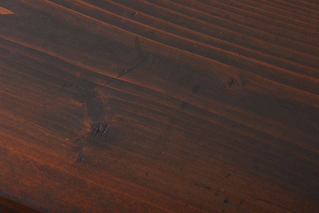 アンティーク家具　アンティーク 大正ロマン 丸窓の脚付きローボード(テレビボード)