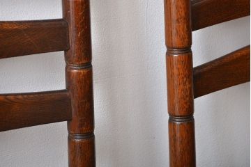 レトロ家具　昭和レトロ　1970年頃ナラ材のダイニングチェア2脚セット(椅子)