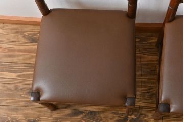 レトロ家具　昭和レトロ　1970年頃ナラ材のダイニングチェア2脚セット(椅子)